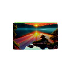 Sunset Over A Lake Cosmetic Bag (xs) by GardenOfOphir