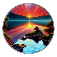 Sunset Over A Lake Wireless Fast Charger(white) by GardenOfOphir