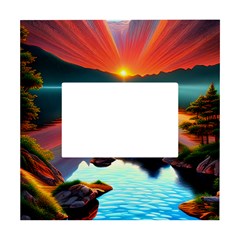 Sunset Over A Lake White Box Photo Frame 4  X 6  by GardenOfOphir