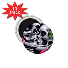 Black Skulls Red Roses 1 75  Magnets (10 Pack)  by GardenOfOphir