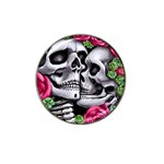 Black Skulls Red Roses Hat Clip Ball Marker (4 pack) Front