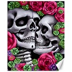 Black Skulls Red Roses Canvas 16  x 20  15.75 x19.29  Canvas - 1