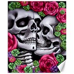 Black Skulls Red Roses Canvas 11  x 14  10.95 x13.48  Canvas - 1