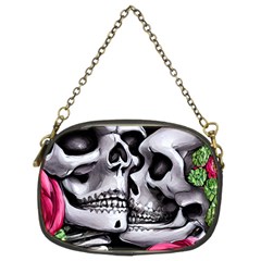 Black Skulls Red Roses Chain Purse (two Sides) by GardenOfOphir