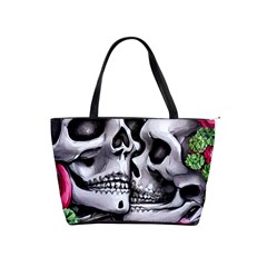 Black Skulls Red Roses Classic Shoulder Handbag by GardenOfOphir