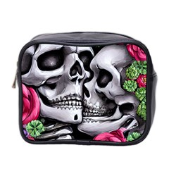 Black Skulls Red Roses Mini Toiletries Bag (two Sides) by GardenOfOphir