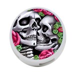 Black Skulls Red Roses 4-Port USB Hub (One Side) Front