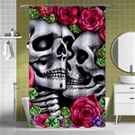 Black Skulls Red Roses Shower Curtain 48  x 72  (Small)  Curtain(48  X 72 ) - 42.18 x64.8  Curtain(48  X 72 )