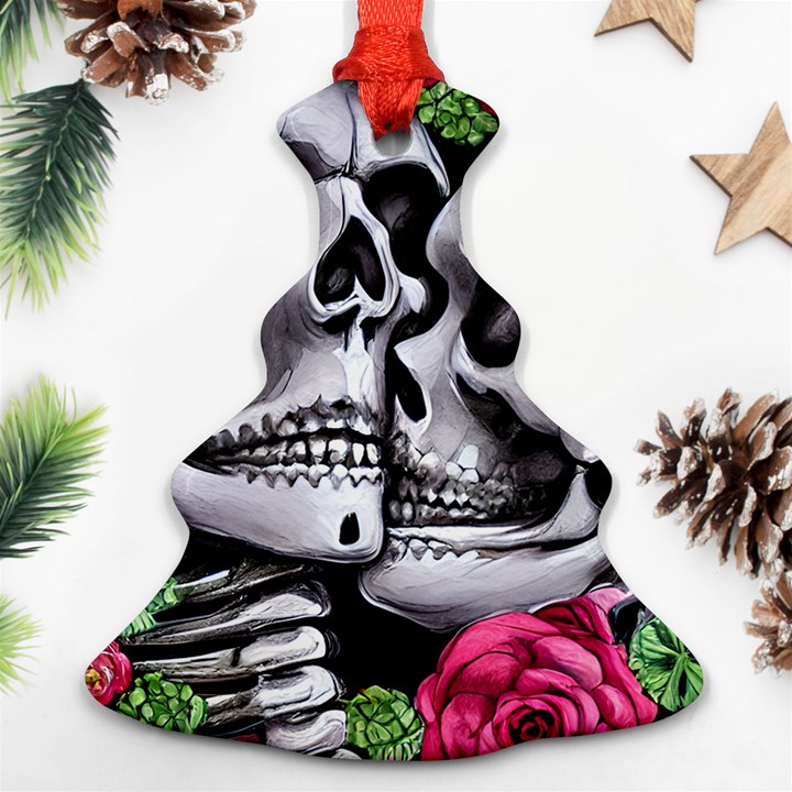 Black Skulls Red Roses Ornament (Christmas Tree) 