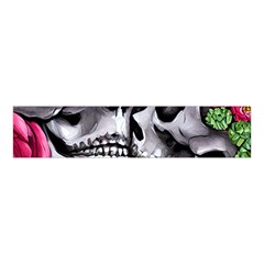 Black Skulls Red Roses Velvet Scrunchie by GardenOfOphir