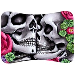 Black Skulls Red Roses Velour Seat Head Rest Cushion by GardenOfOphir