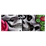 Black Skulls Red Roses Banner and Sign 8  x 3  Front