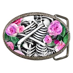 Floral Skeletons Belt Buckles by GardenOfOphir