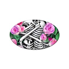 Floral Skeletons Sticker (oval) by GardenOfOphir