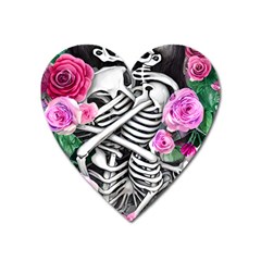 Floral Skeletons Heart Magnet by GardenOfOphir