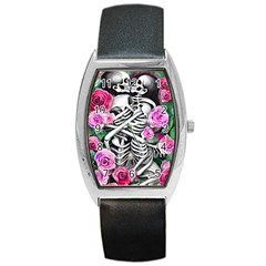 Floral Skeletons Barrel Style Metal Watch by GardenOfOphir