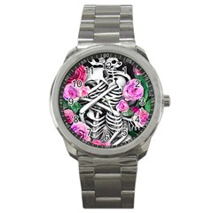 Floral Skeletons Sport Metal Watch by GardenOfOphir