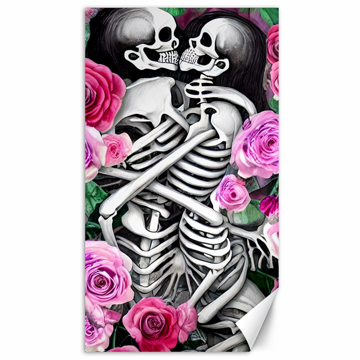 Floral Skeletons Canvas 40  x 72 