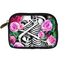 Floral Skeletons Digital Camera Leather Case by GardenOfOphir