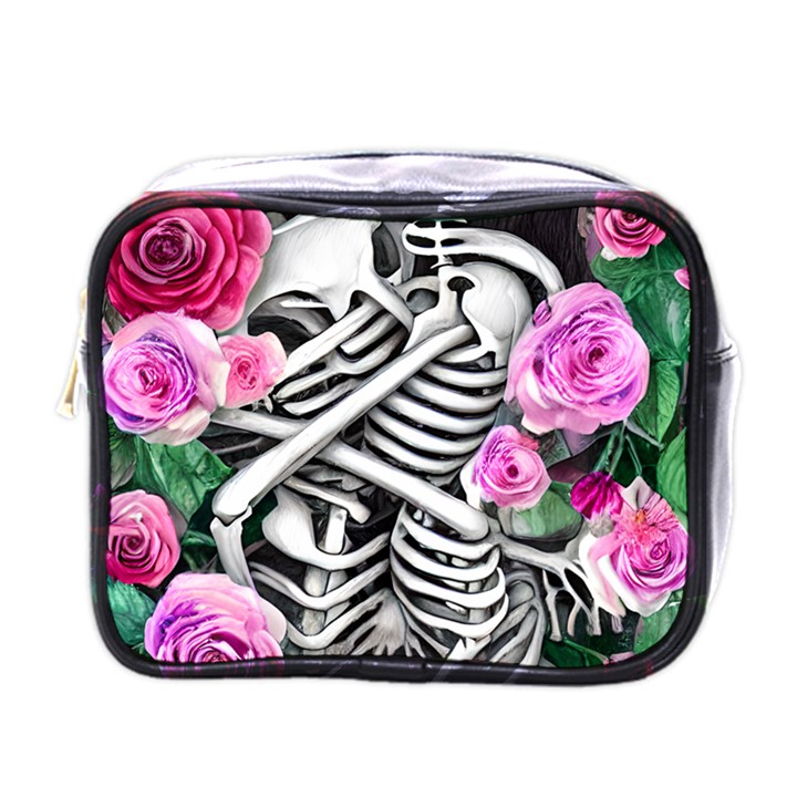 Floral Skeletons Mini Toiletries Bag (One Side)