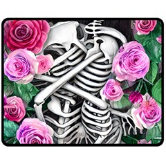 Floral Skeletons Fleece Blanket (medium) by GardenOfOphir