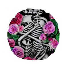 Floral Skeletons Standard 15  Premium Flano Round Cushions by GardenOfOphir