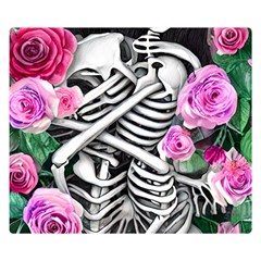 Floral Skeletons Premium Plush Fleece Blanket (small) by GardenOfOphir