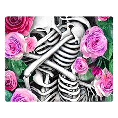 Floral Skeletons Premium Plush Fleece Blanket (large) by GardenOfOphir