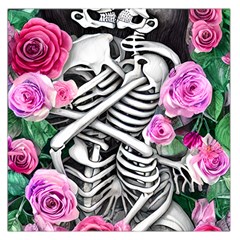 Floral Skeletons Square Satin Scarf (36  X 36 ) by GardenOfOphir