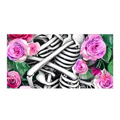 Floral Skeletons Satin Wrap 35  X 70  by GardenOfOphir