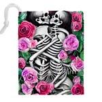 Floral Skeletons Drawstring Pouch (4XL) Back