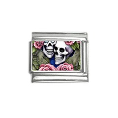 Skulls And Flowers Italian Charm (9mm) by GardenOfOphir