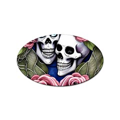 Skulls And Flowers Sticker (oval) by GardenOfOphir