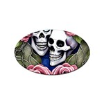 Skulls and Flowers Sticker Oval (10 pack) Front