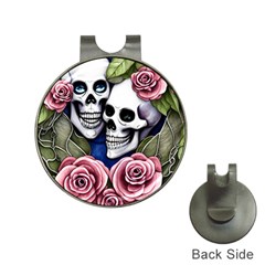 Skulls And Flowers Hat Clips With Golf Markers by GardenOfOphir