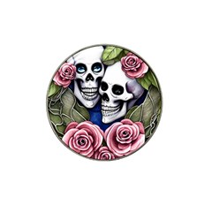 Skulls And Flowers Hat Clip Ball Marker (10 Pack) by GardenOfOphir