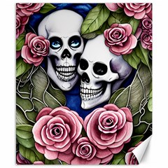 Skulls And Flowers Canvas 8  X 10  by GardenOfOphir