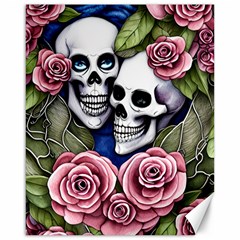 Skulls And Flowers Canvas 16  X 20  by GardenOfOphir