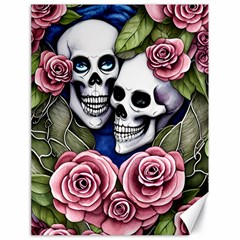 Skulls And Flowers Canvas 18  X 24  by GardenOfOphir