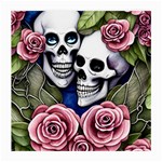 Skulls and Flowers Medium Glasses Cloth (2 Sides) Front