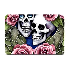 Skulls And Flowers Plate Mats by GardenOfOphir