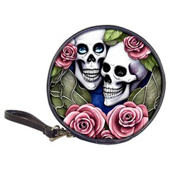 Skulls And Flowers Classic 20-cd Wallets by GardenOfOphir