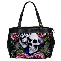 Skulls And Flowers Oversize Office Handbag by GardenOfOphir