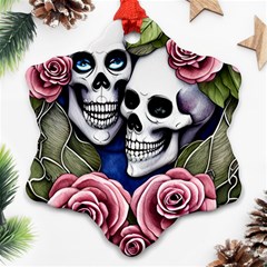 Skulls And Flowers Ornament (snowflake) by GardenOfOphir