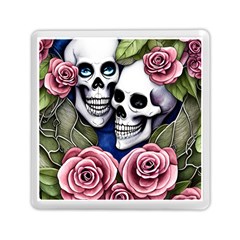 Skulls And Flowers Memory Card Reader (square) by GardenOfOphir