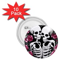 Black And White Rose Sugar Skull 1 75  Buttons (10 Pack) by GardenOfOphir