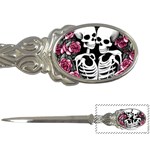 black and white rose sugar skull Letter Opener Front