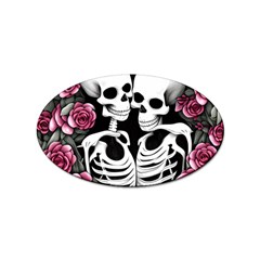 Black And White Rose Sugar Skull Sticker Oval (100 Pack) by GardenOfOphir