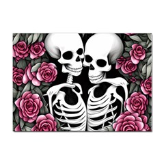 Black And White Rose Sugar Skull Sticker A4 (100 Pack) by GardenOfOphir