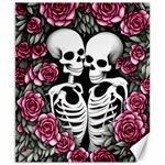 black and white rose sugar skull Canvas 8  x 10  8.15 x9.66  Canvas - 1